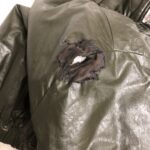 合皮ジャケット　破れ補修リペア